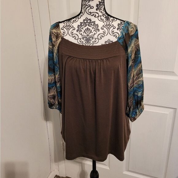 Venezia feather sleeve top - Picture 1 of 7